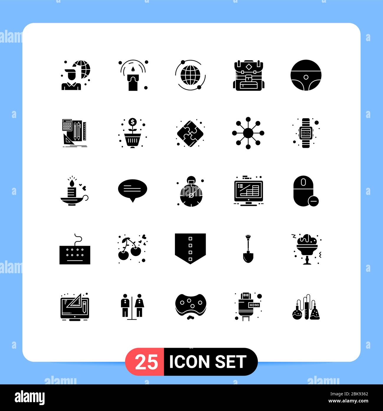 Stock Vector Icon Pack of 25 Line Signs and Symbols for stationary ...