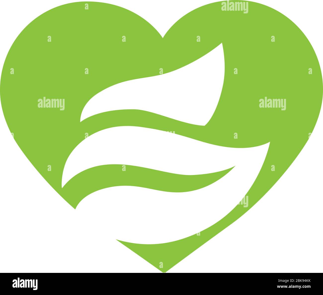green heart with leaves inside Stock Vector Image & Art - Alamy
