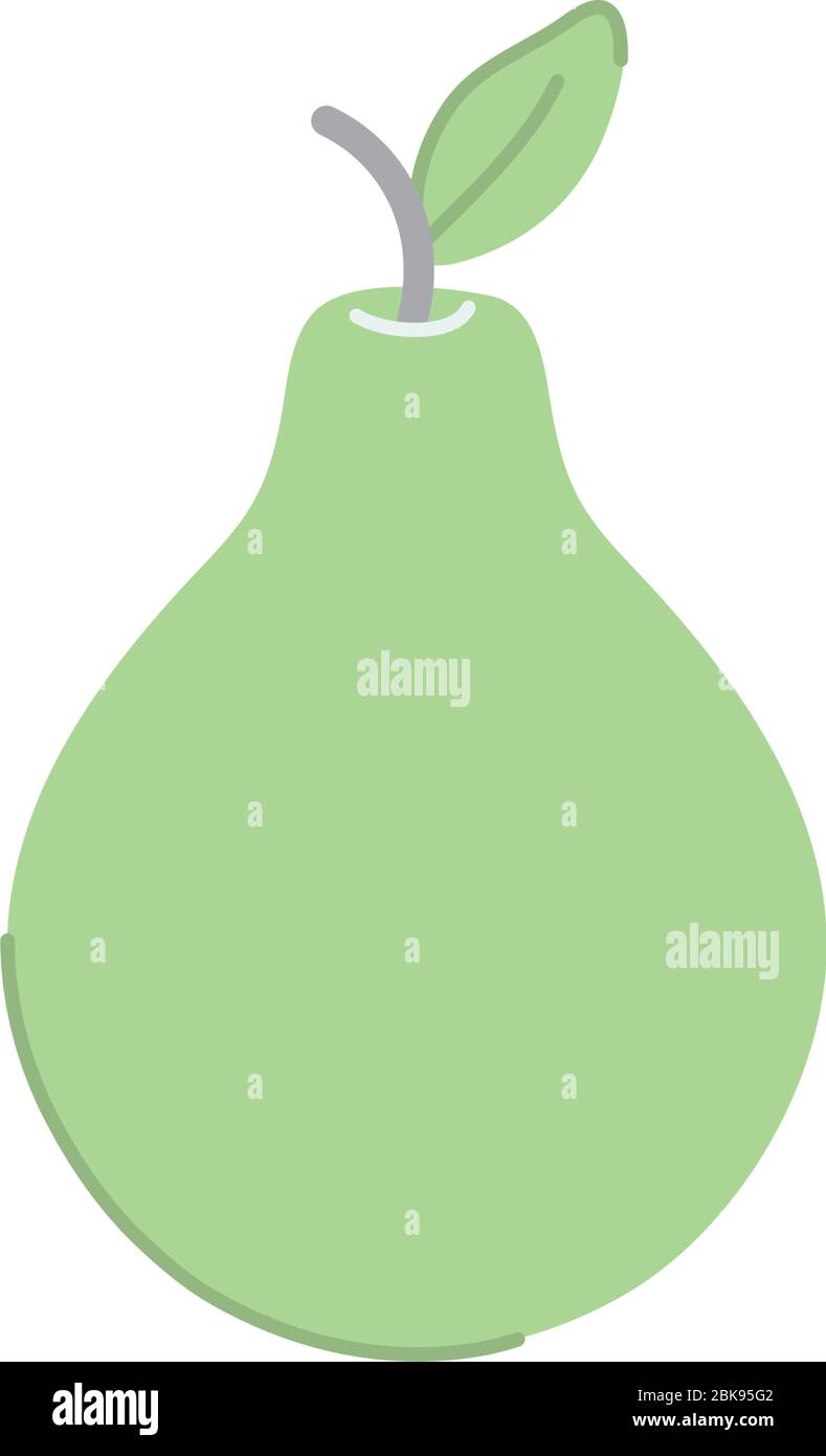 pear fruit icon over white background, flat style, vector illustration ...