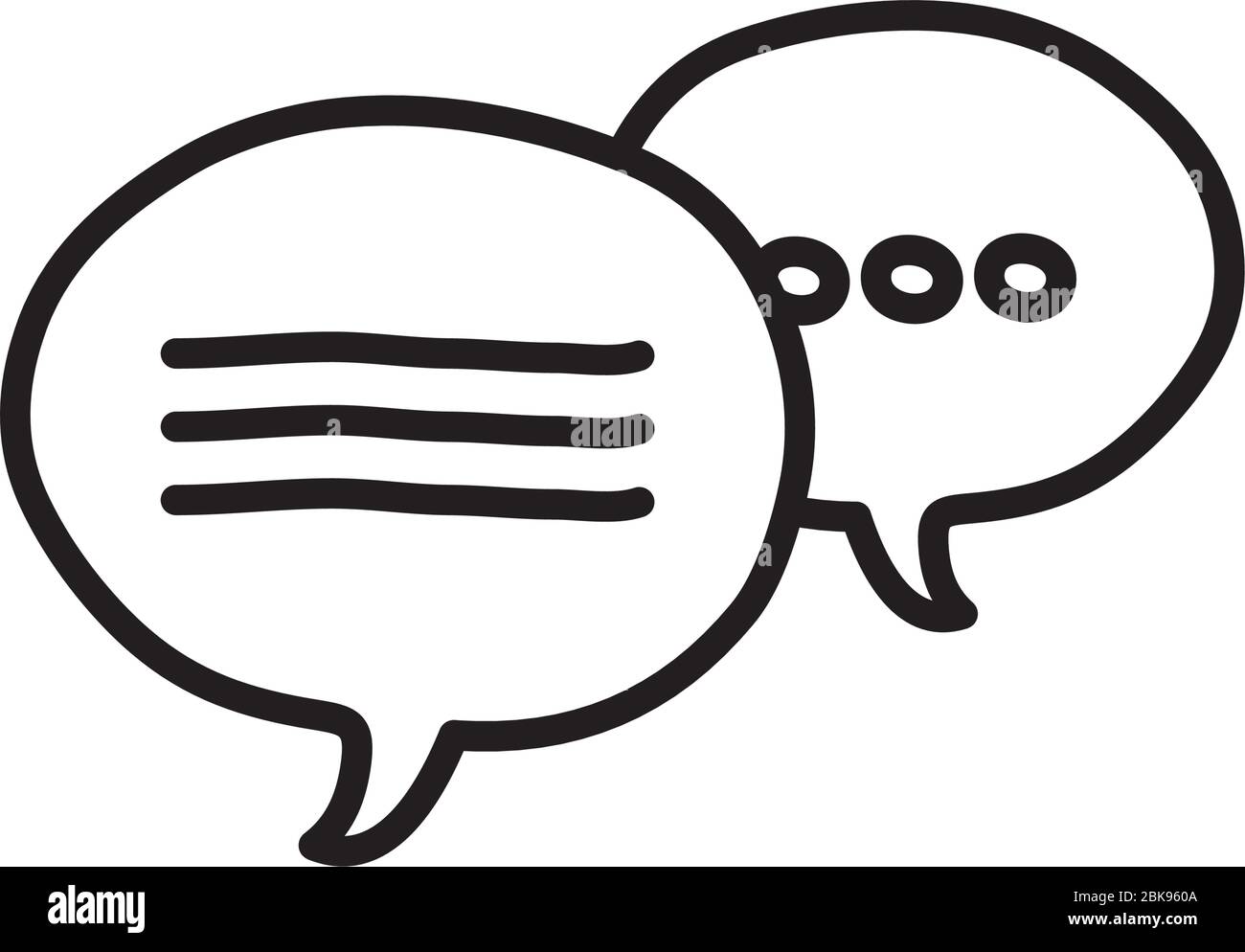 speech bubbles icon over white background, line style, vector ...
