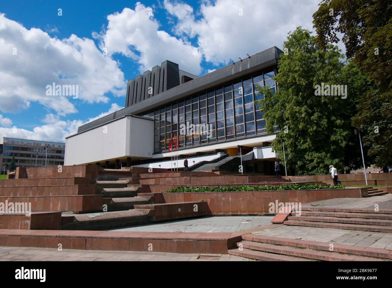 Exterior view of the USSR, Communist era National Opera and Ballet Theater. In Vilnius, Lithuania. Stock Photo
