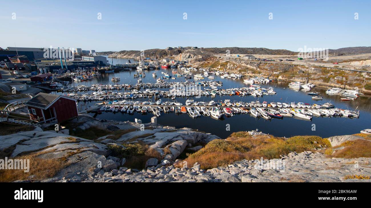 Ilulissat harbour, Greenland Stock Photo