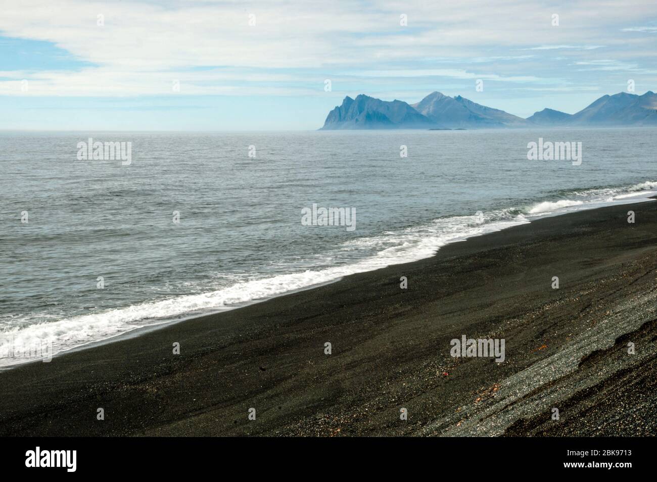 iceland coastline black beach Stock Photo