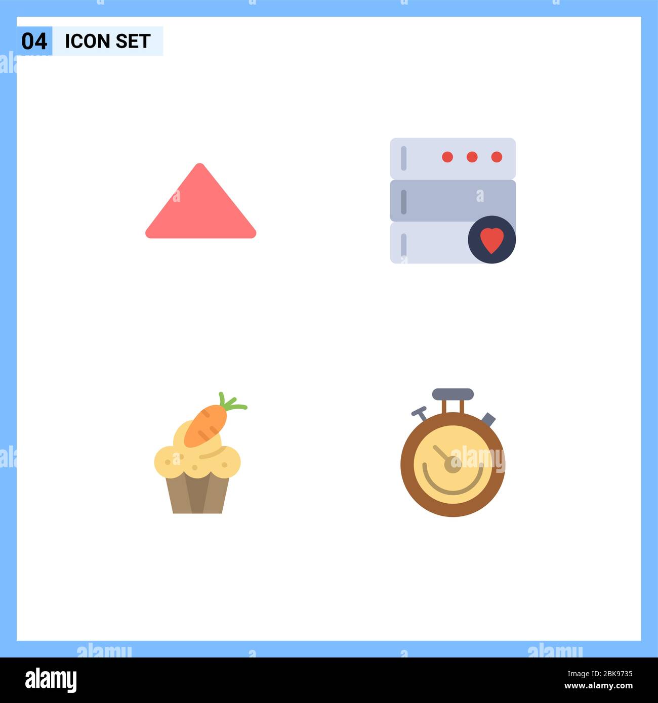 pack of 4 creative flat icons of arrow food video server carrot editable vector design elements stock vector image art alamy alamy