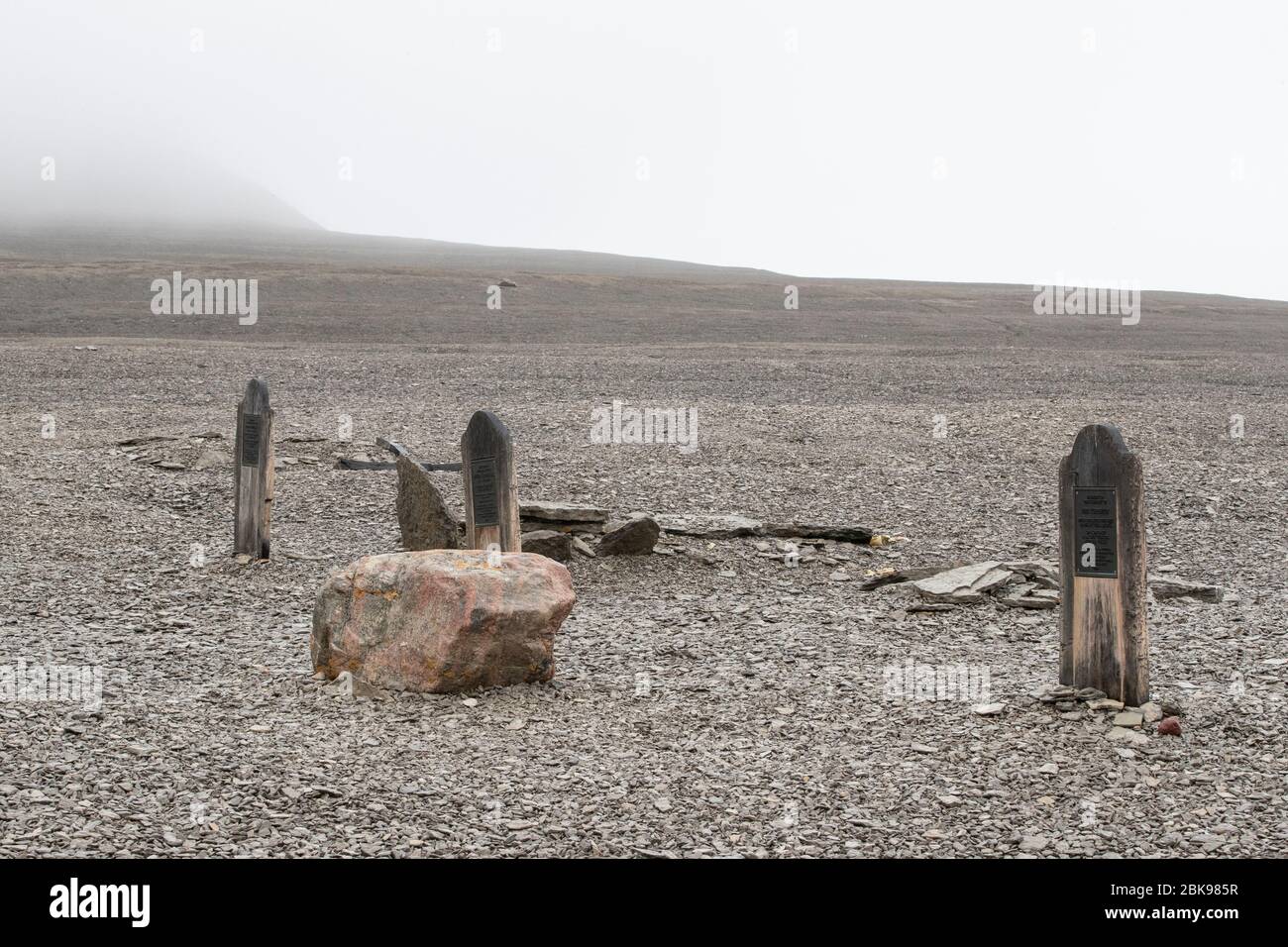 Beechey Island grave stones, Canada Stock Photo