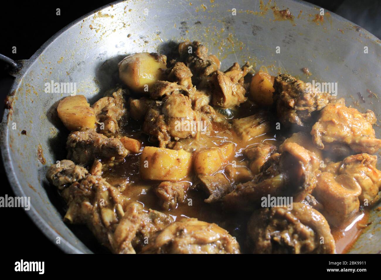 Boiled chicken broth. Hot and spicy Chicken Curry Stock Photo - Alamy