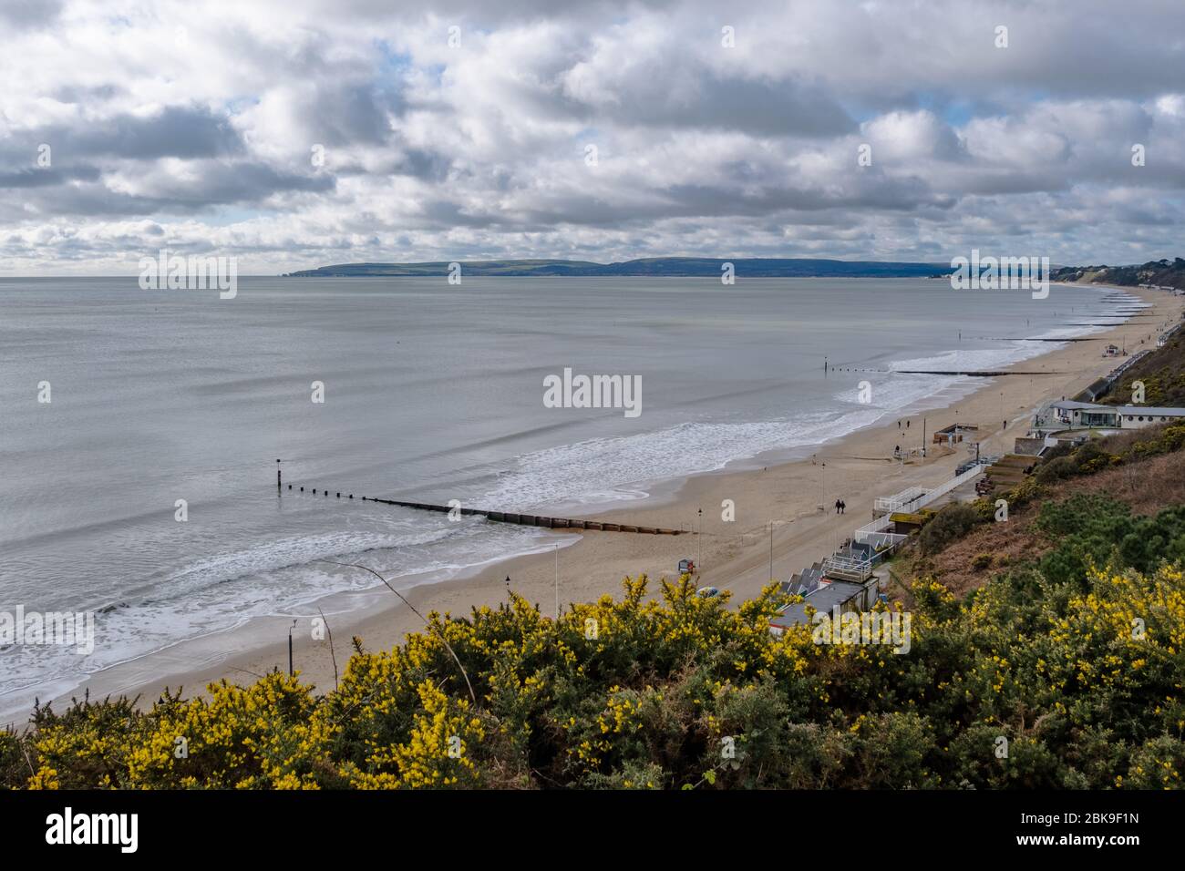 View from the Clifftop at Durley Chine. Stock Photo