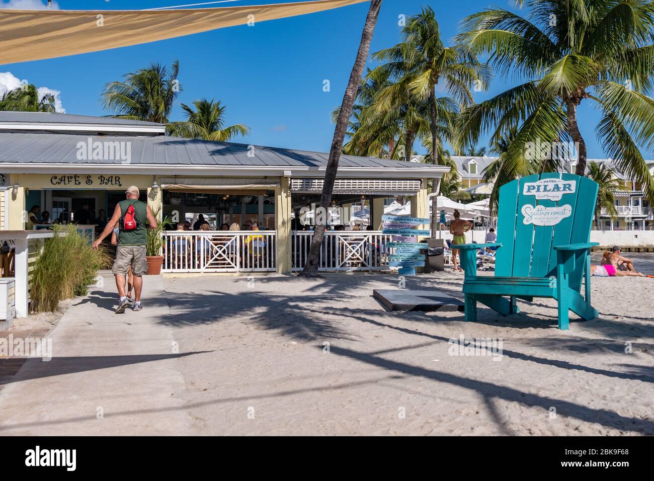 Key West,Florida,USA-November 7th 2019:Southernmost Point Beach Bar Stock Photo