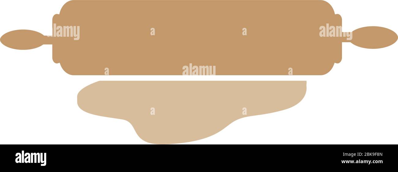 Baking tool, wooden roller pin Stock Vector