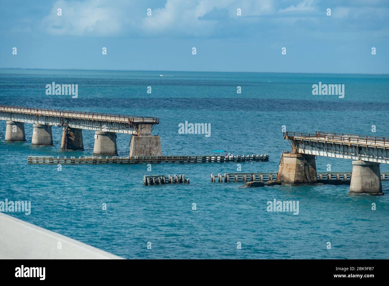 Florida Keys overseas highway-November 7th, 2019: The Overseas Highway linking the Keys (small islands) all the way to the most southerly point in the Stock Photo