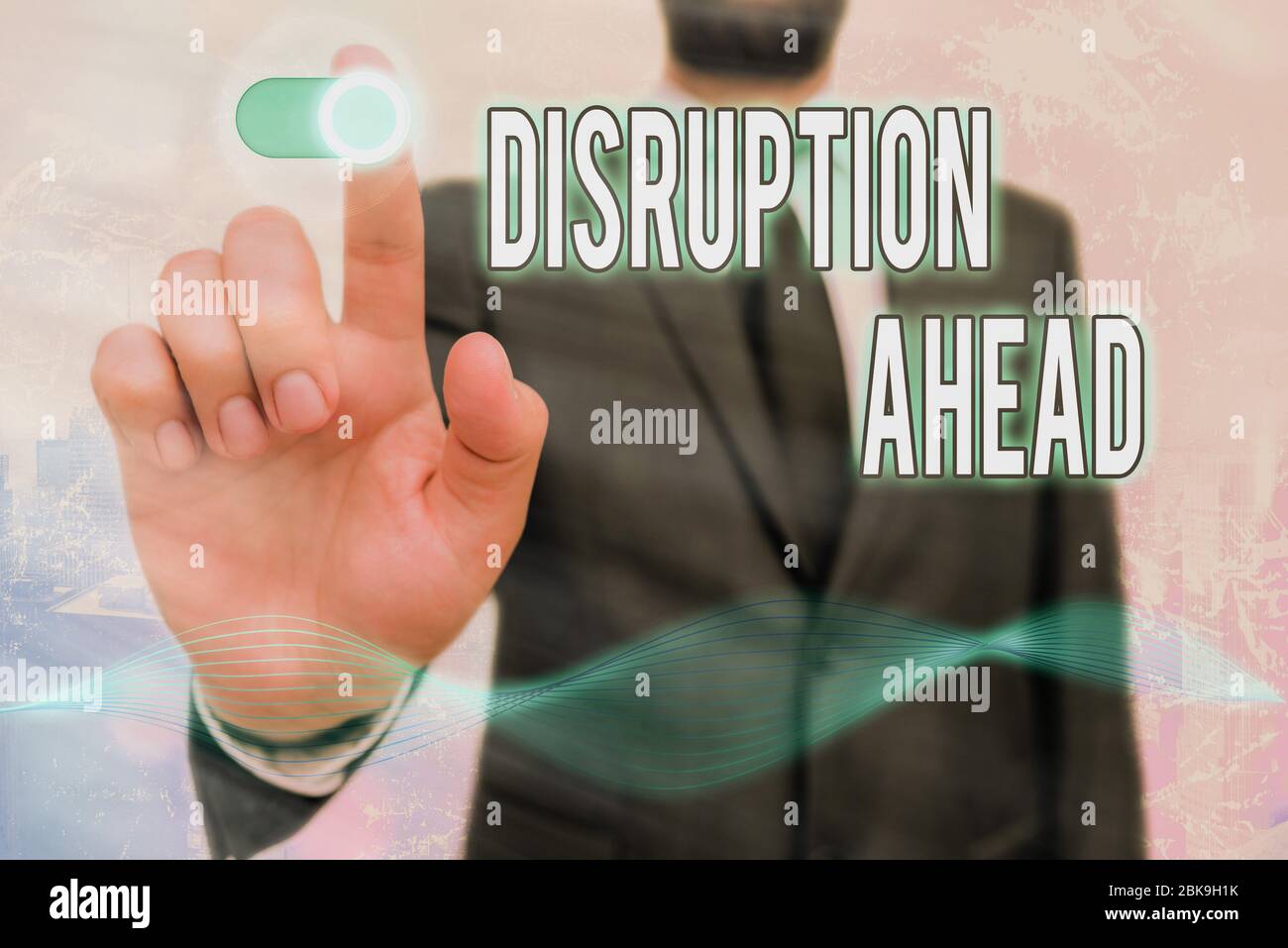Conceptual hand writing showing Disruption Ahead. Concept meaning ...