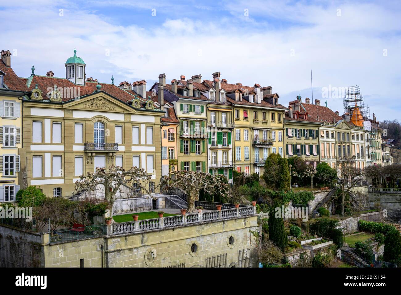 View from the cathedral platform to the old town of Bern, Inner City, Bern, Canton of Bern, Switzerland Stock Photo