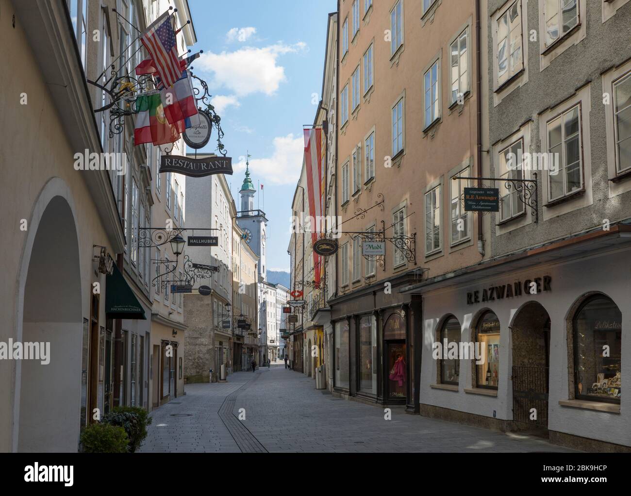 Vacant lots due to the coronavirus pandemic, Getreidegasse, Salzburg, Austria Stock Photo