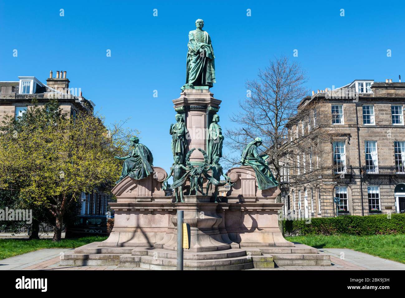 Memorial to William Ewart Gladstone (1809-98), former British Prime Minister, in Coats Crescent Gardens in the West End of Edinburgh, Scotland, UK Stock Photo