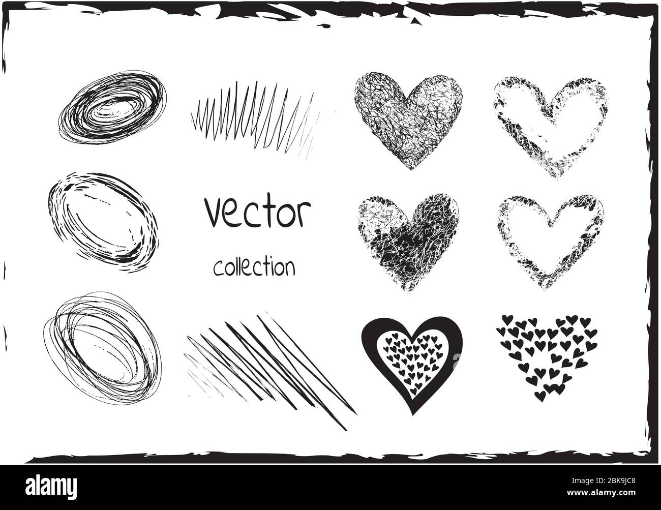 Vector black hearts icons set on white background Stock Vector Image ...