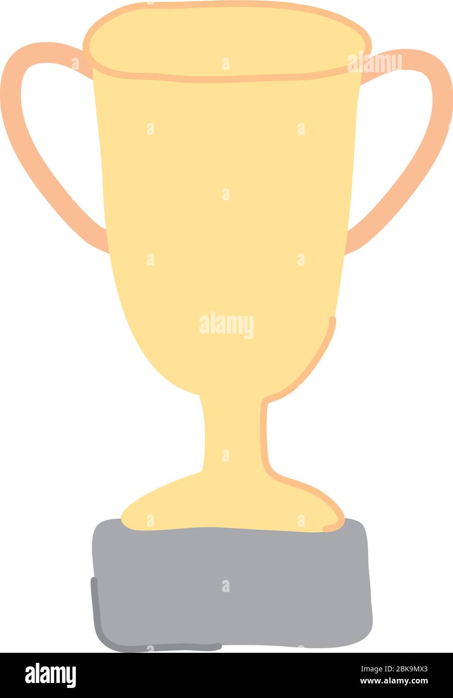 trophy cup icon over white background, flat style, vector illustration ...