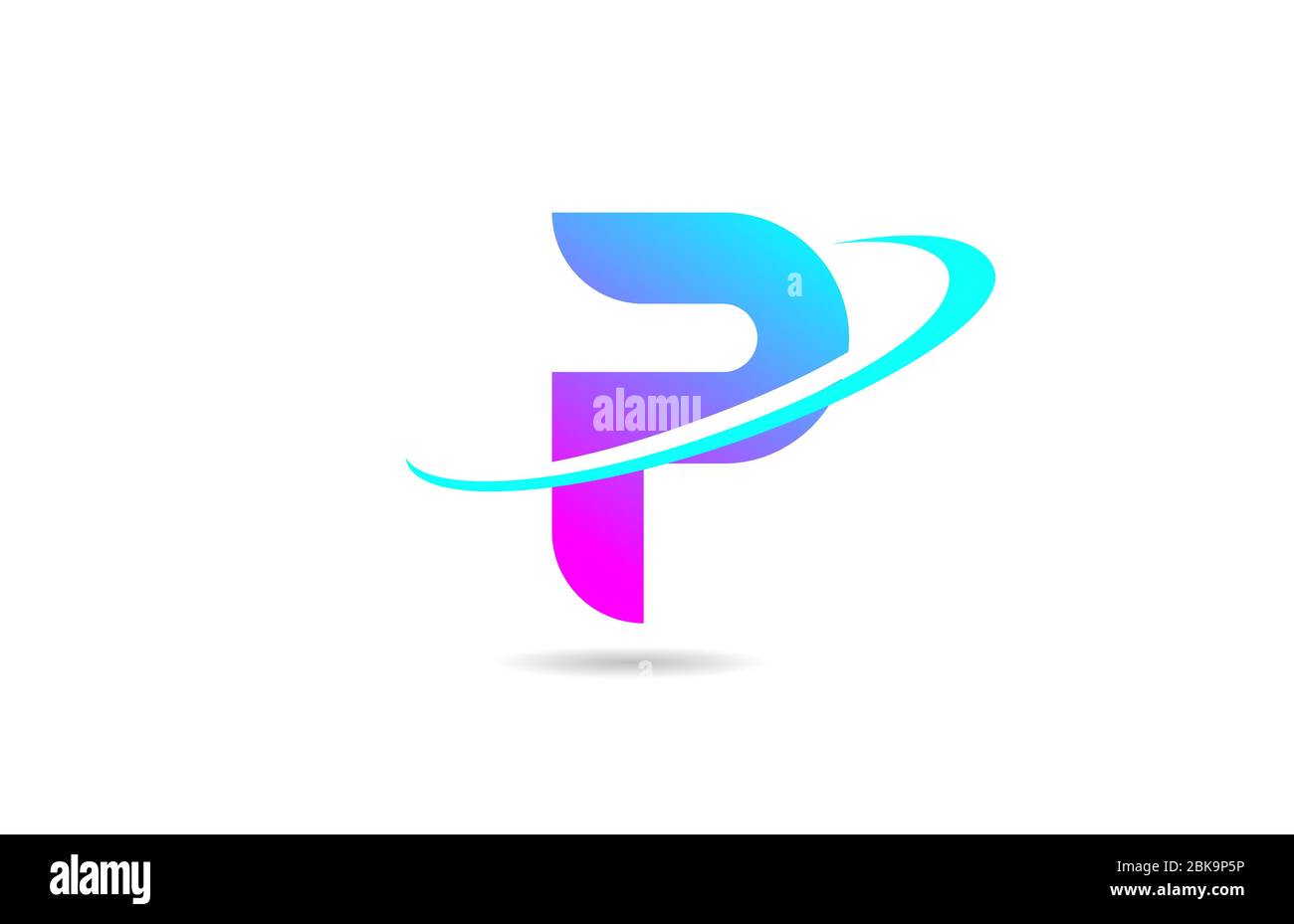 Pink Blue P Alphabet Letter Logo Icon Design With Swoosh For Company And Business Stock Vector Image Art Alamy