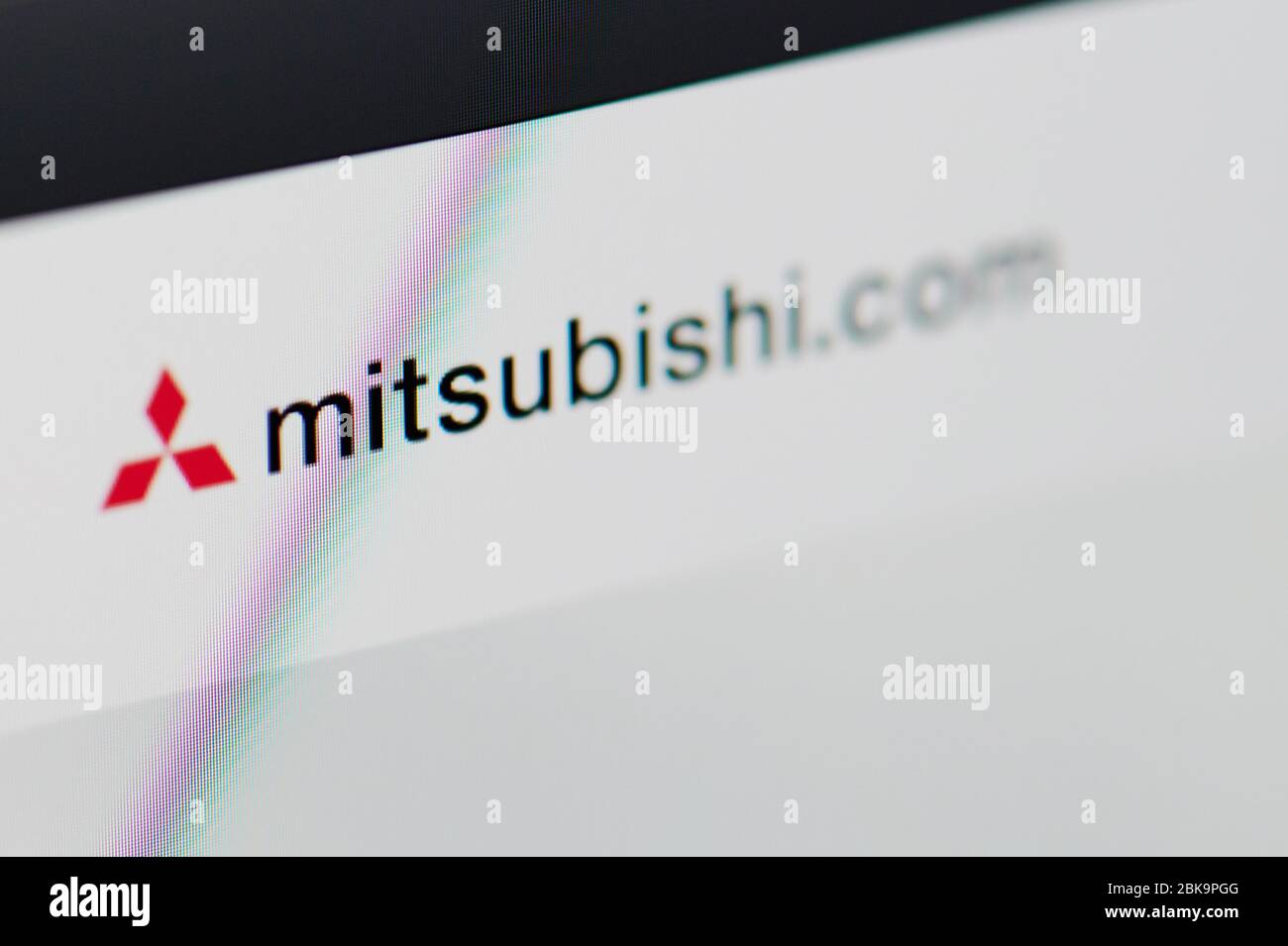 New-York , USA - April 29 , 2020:Mitsubishi home web page close up view on laptop screen Stock Photo
