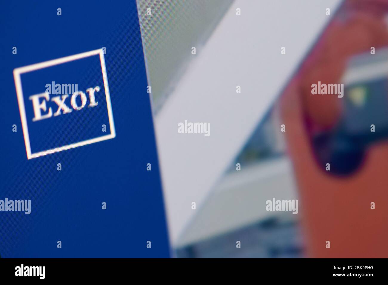 New-York , USA - April 29 , 2020:Exor home web page close up view on ...
