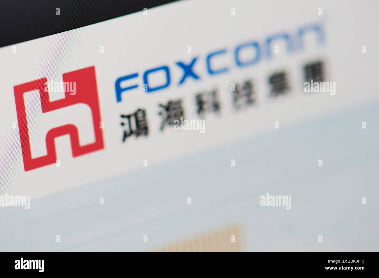 New-York , USA - April 29 , 2020:Foxconn home web page close up view on laptop screen Stock Photo
