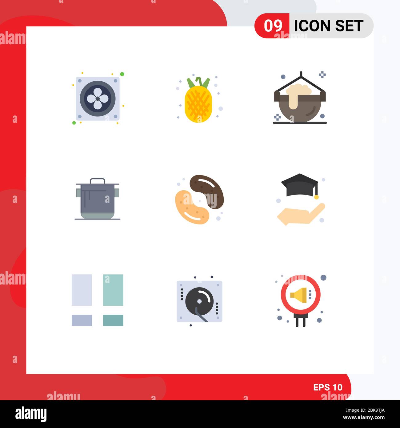 Pack Of 9 Modern Flat Colors Signs And Symbols For Web Print Media Such As Food Candy Halloween Cook Kitchen Editable Vector Design Elements Stock Vector Image Art Alamy