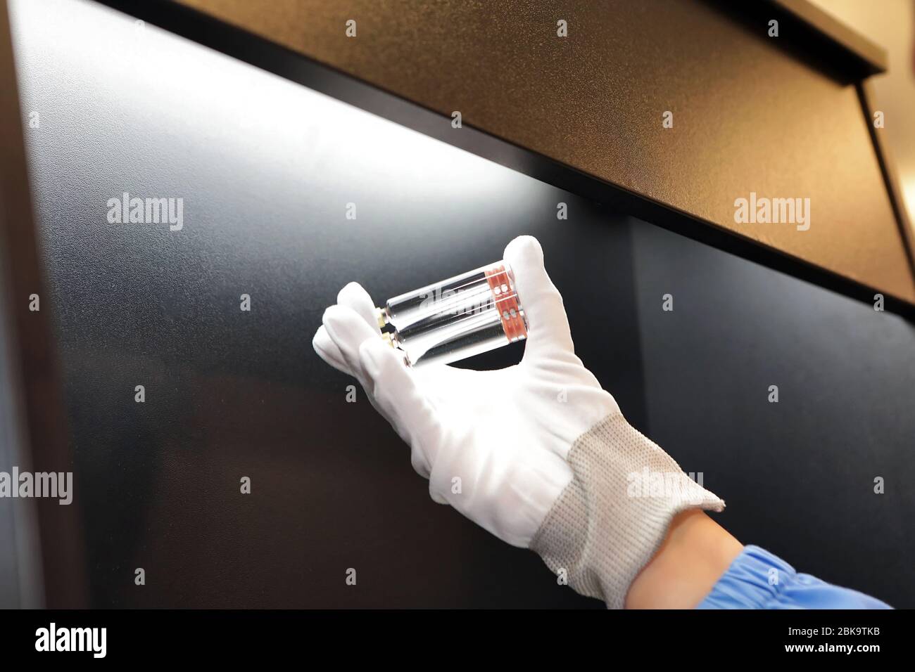 Quality Control vials for injection. Individual checks vial under a microscope. New