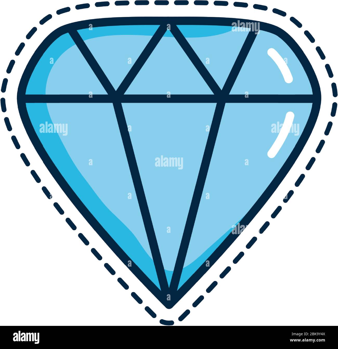 patches concept, diamond icon over white background, line color style ...