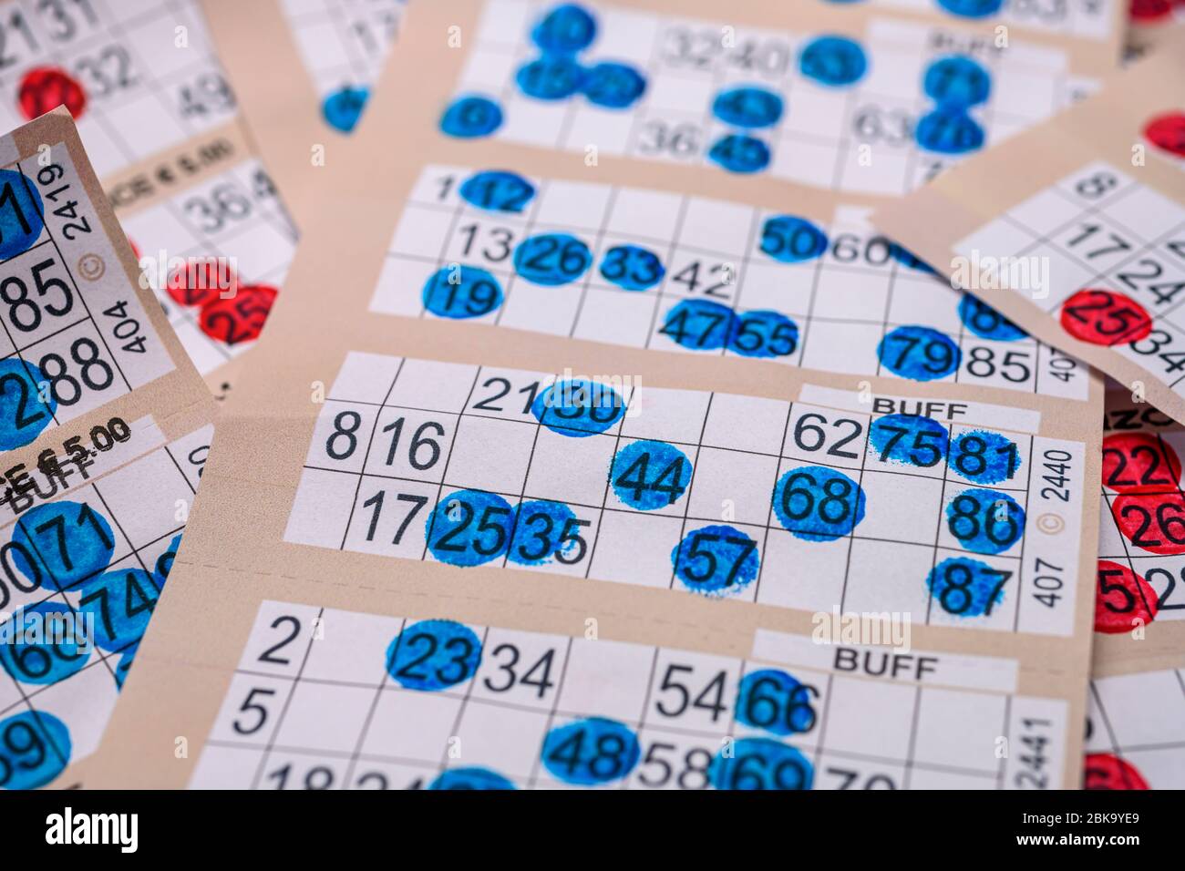 Playing bingo night Stock Photo Alamy