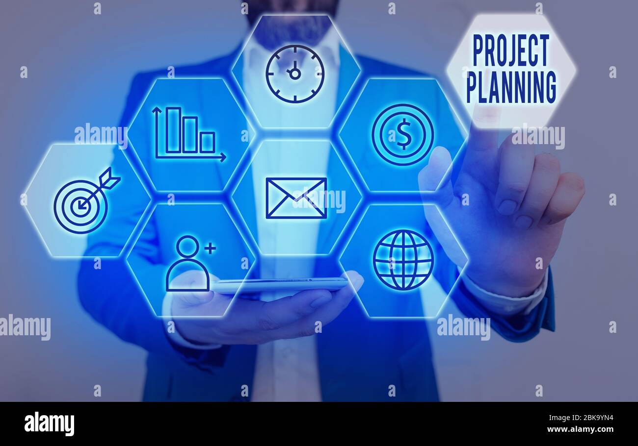 Writing note showing Project Planning. Business concept for schedules ...