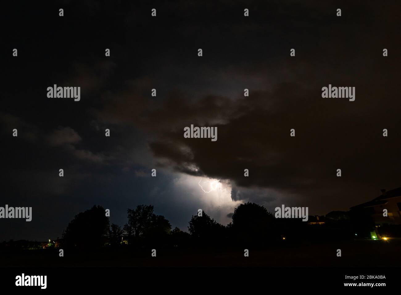 Lightning in the stormy sky Stock Photo - Alamy