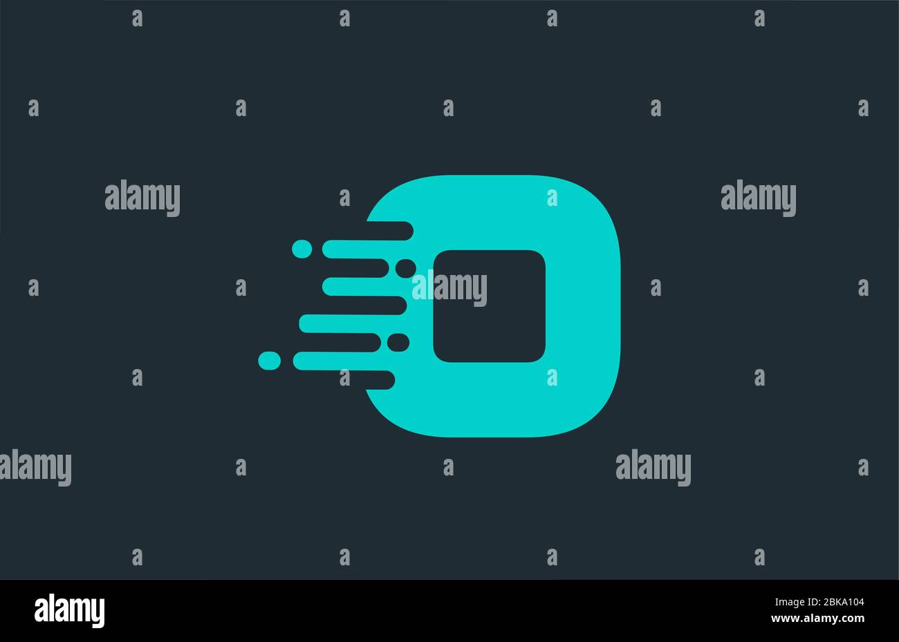 O blue alphabet letter logo icon with line design for business and ...