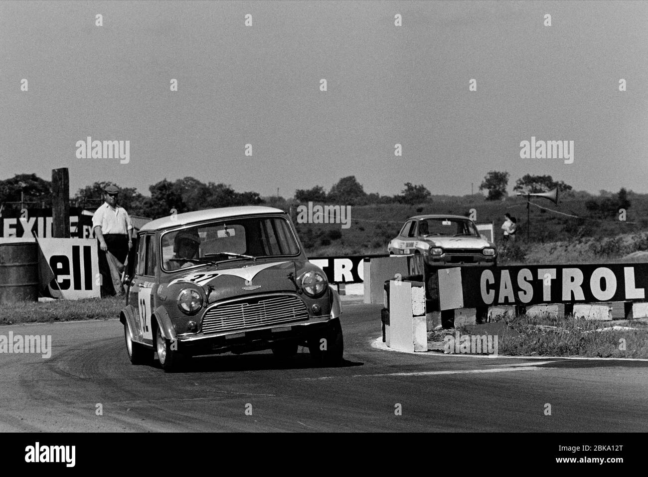 Barrie 'Whizzo' Williams in saloon car action at Croft in 1969. Stock Photo
