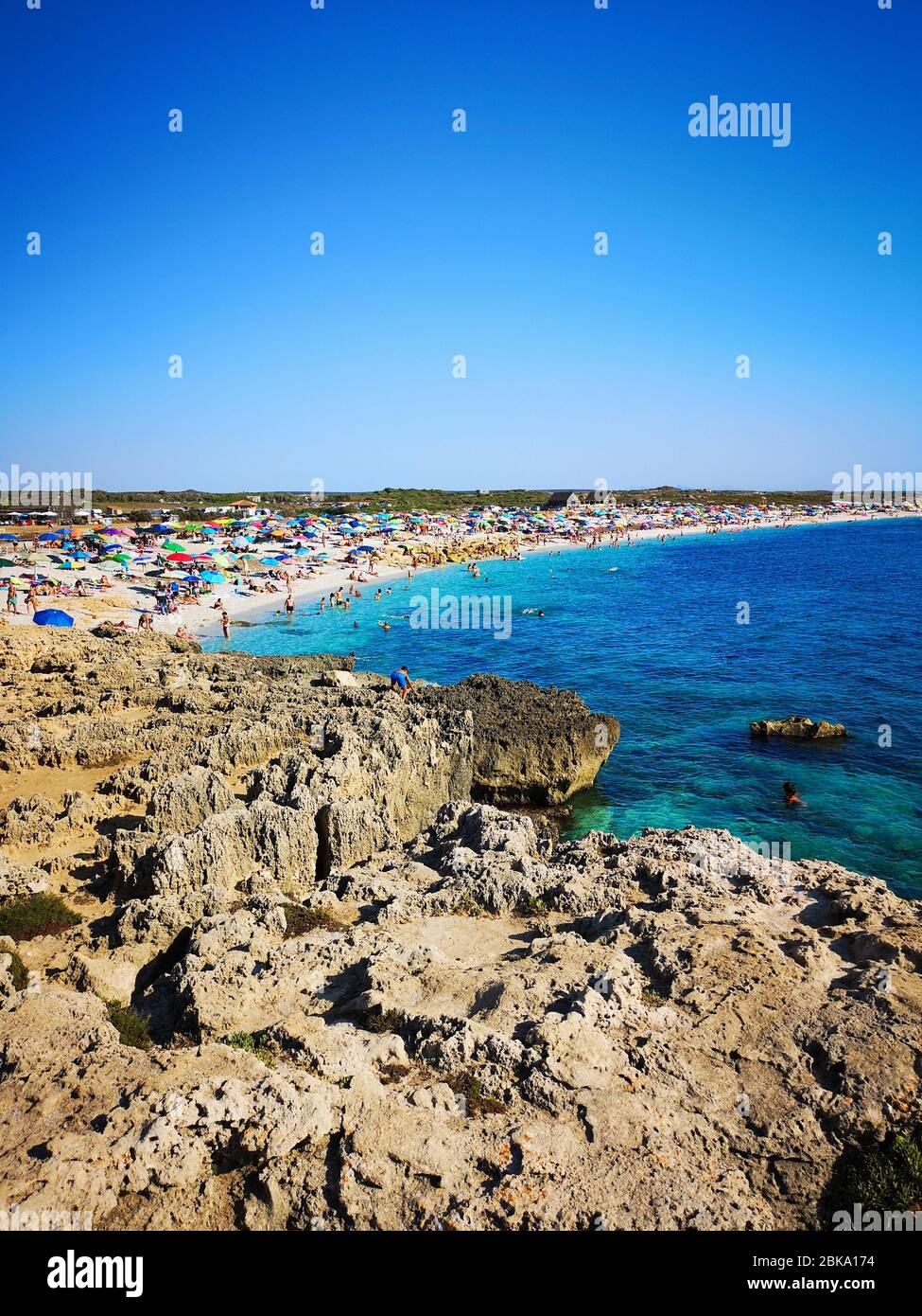 Transparent and turquoise sea in Villasimius. Sardinia, Italy. Stock Photo