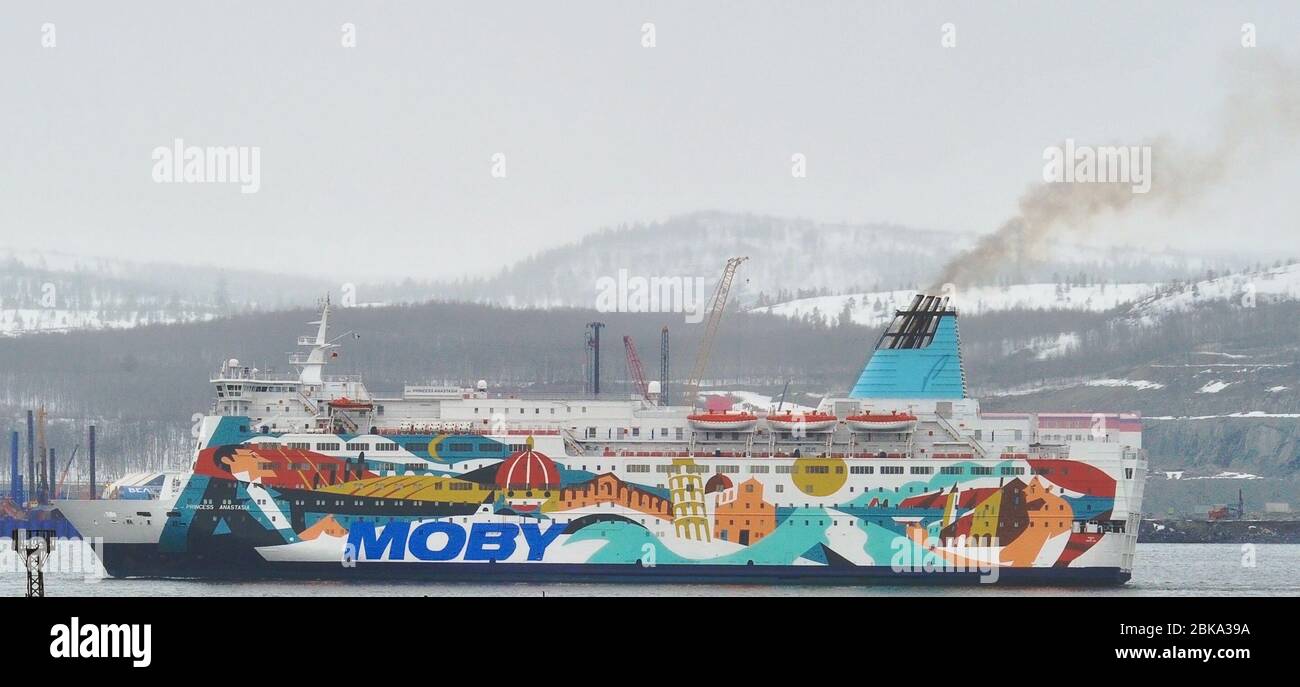 Murmansk Region Russia 3rd May 2020 The Moby Spl Princess Anastasia Cruise Ferry Arrives At The Novatek Port In The Village Of Belokamenka To Serve As A Medical Observation Facility For Velesstroy