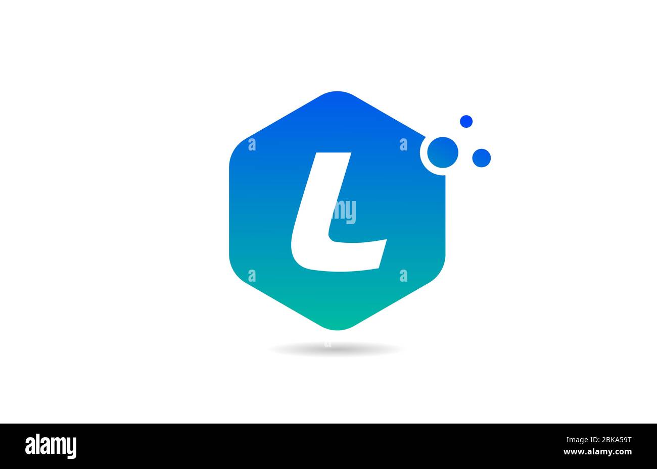 green blue L alphabet letter logo icon design with rhombus for business ...