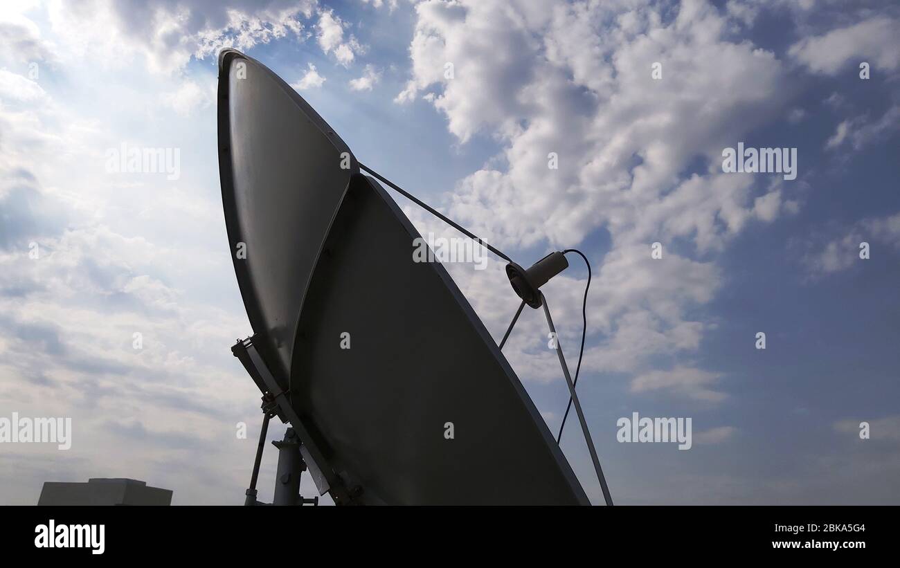 6 Feet Dish antenna with c Band LNB Stock Photo