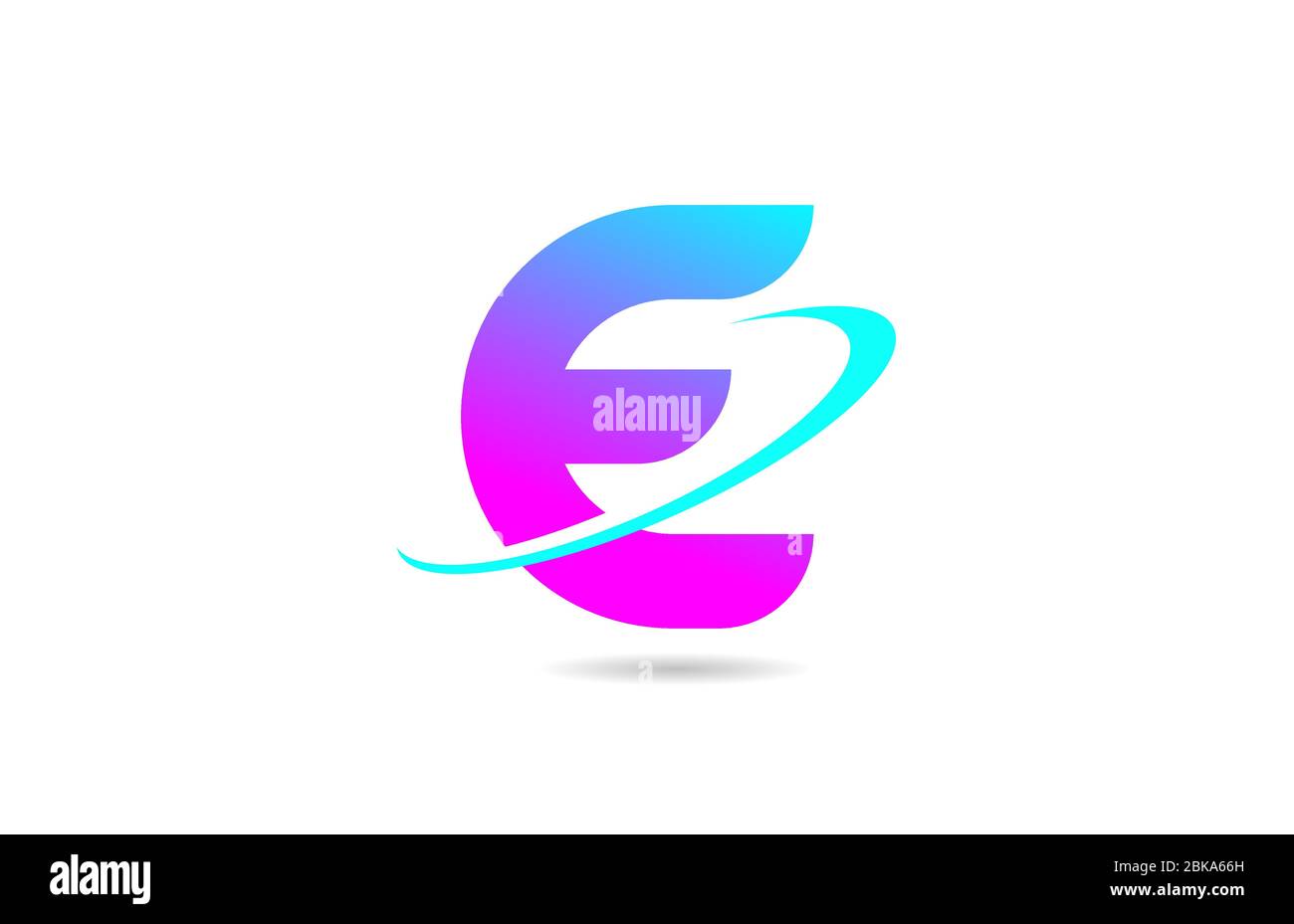pink blue E alphabet letter logo icon design with swoosh for company ...