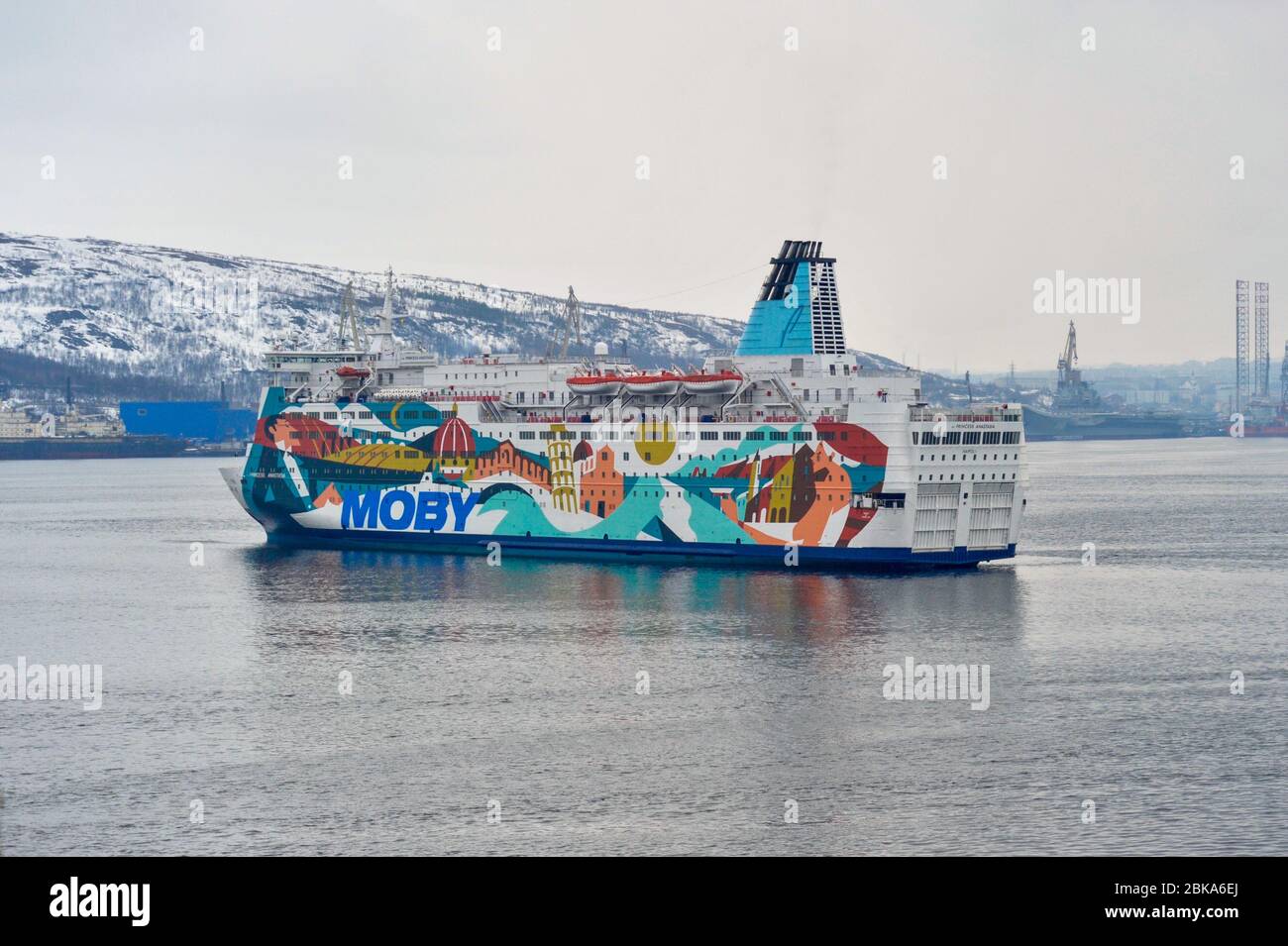 Murmansk Region Russia 3rd May 2020 The Moby Spl Princess Anastasia Cruise Ferry Arrives At The Novatek Port In The Village Of Belokamenka To Serve As A Medical Observation Facility For Velesstroy