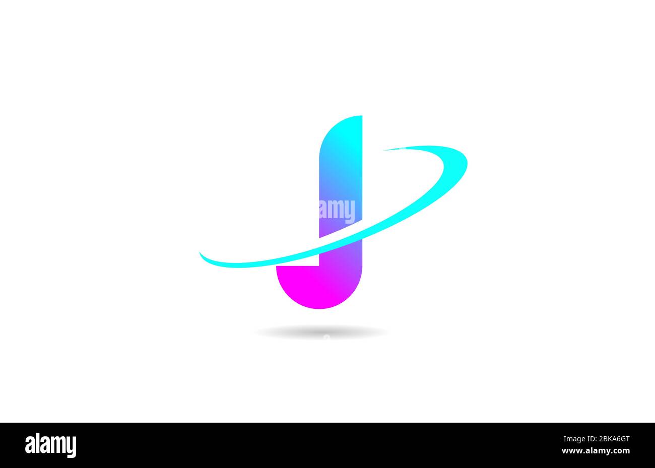 pink blue J alphabet letter logo icon design with swoosh for company ...