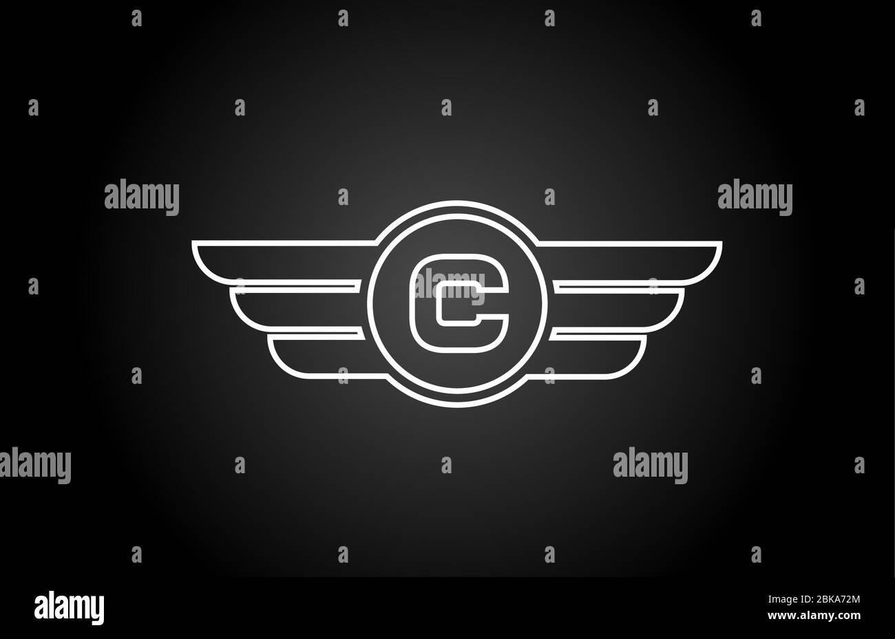 C alphabet letter logo icon for company and business with black and ...