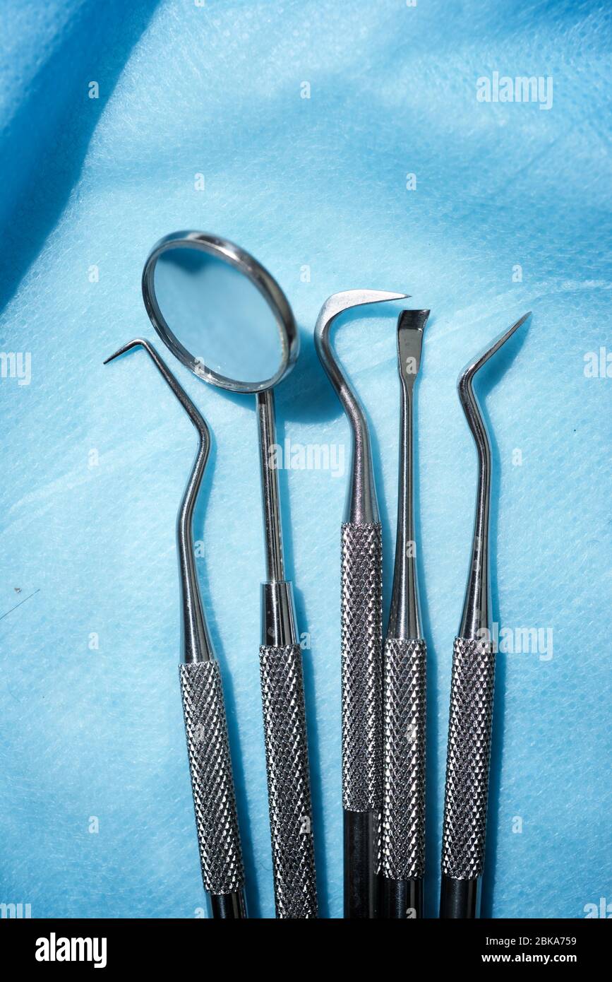 Instruments used by the dentist Stock Photo Alamy