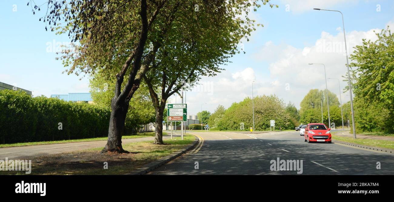 sutton road, accident black spot, Hull Stock Photo Alamy