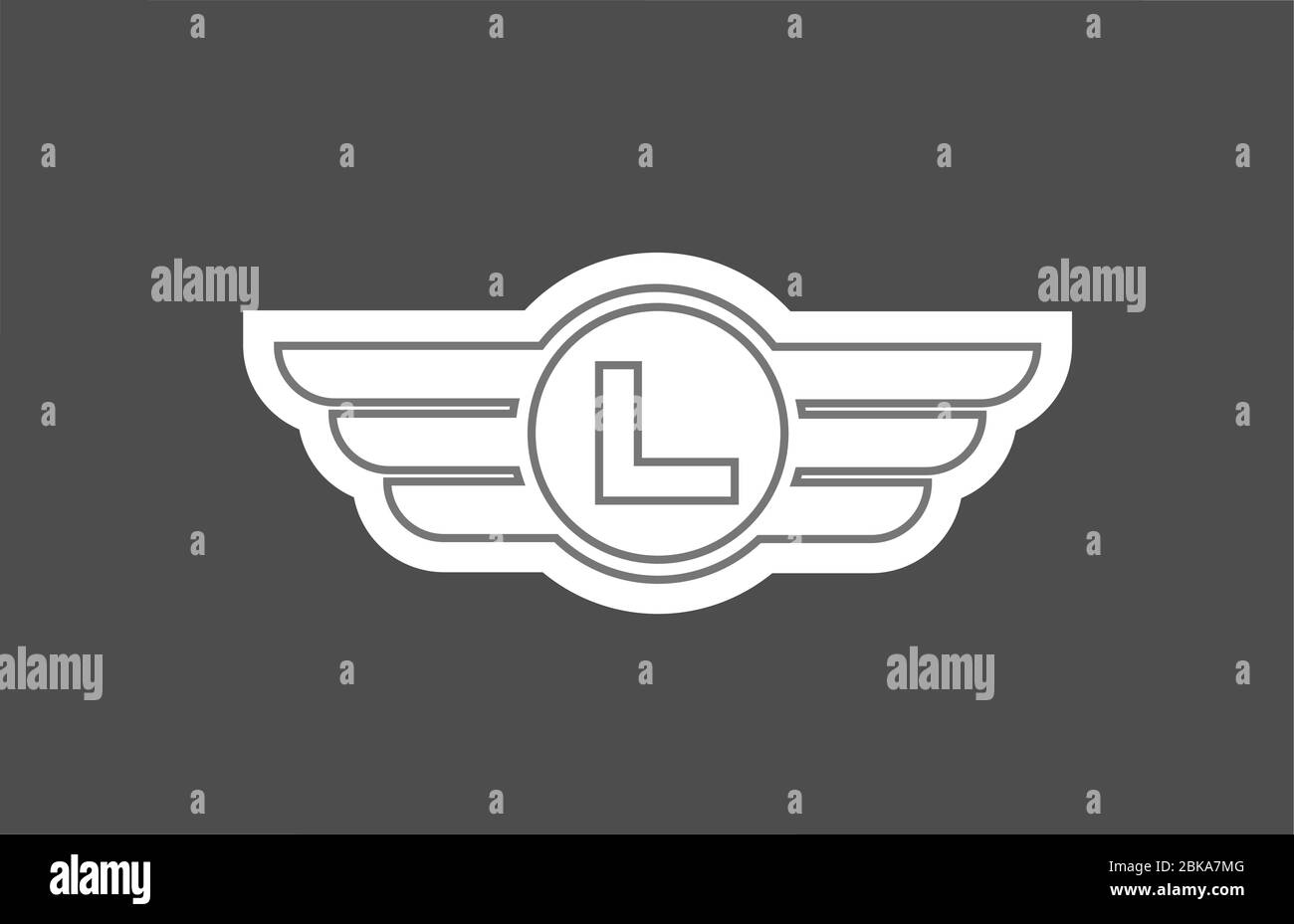 L alphabet letter logo icon for company and business with line wing ...