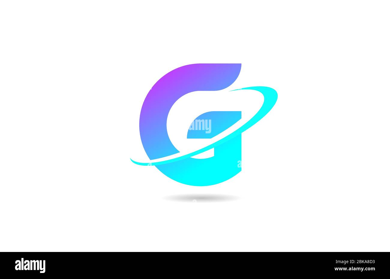 pink blue G alphabet letter logo icon design with swoosh for company ...
