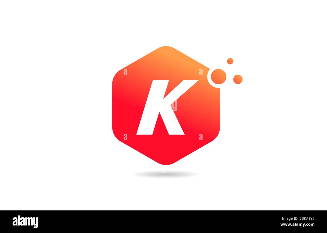 K alphabet letter logo icon design with orange colored rhombus for ...
