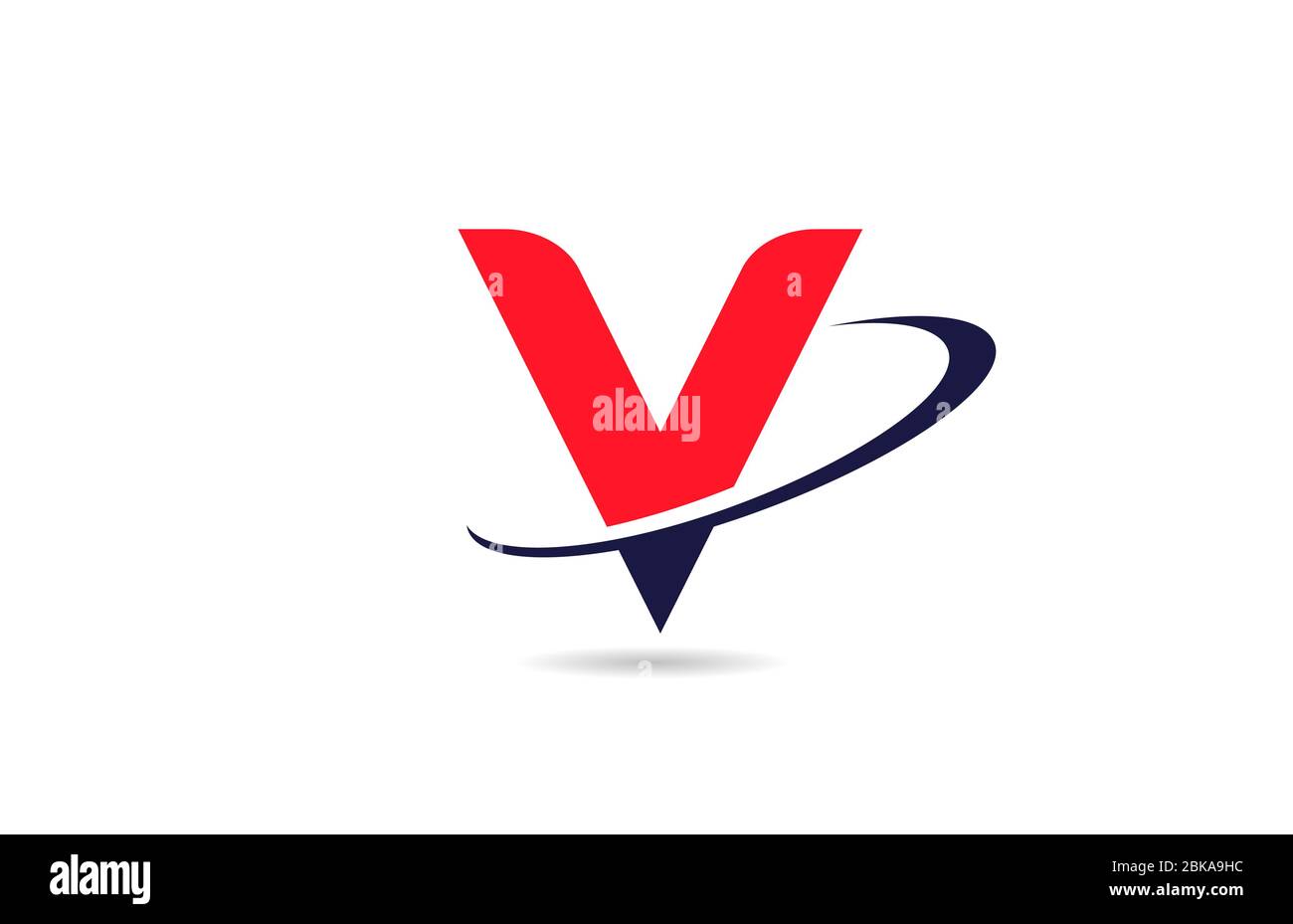 V Alphabet Letter Logo Icon Design In Red Blue Color With Swoosh For Company And Business Stock Vector Image Art Alamy