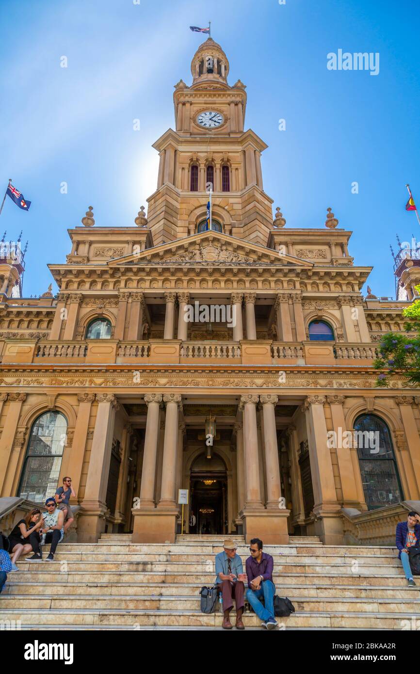 View of Sydney City Hall clock tower, Sydney, New South Wales, New