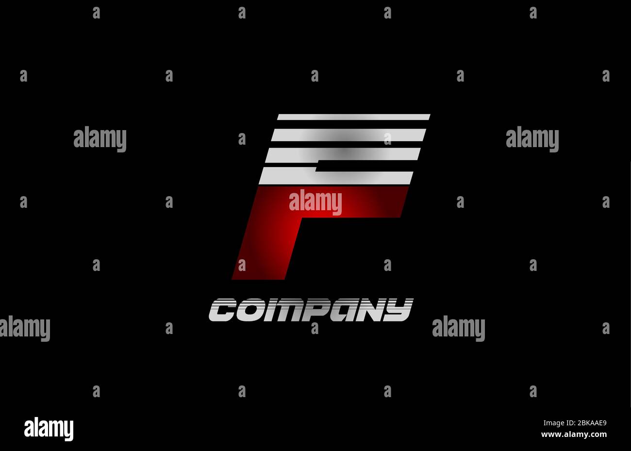 F red grey black alphabet letter logo icon design for company and ...