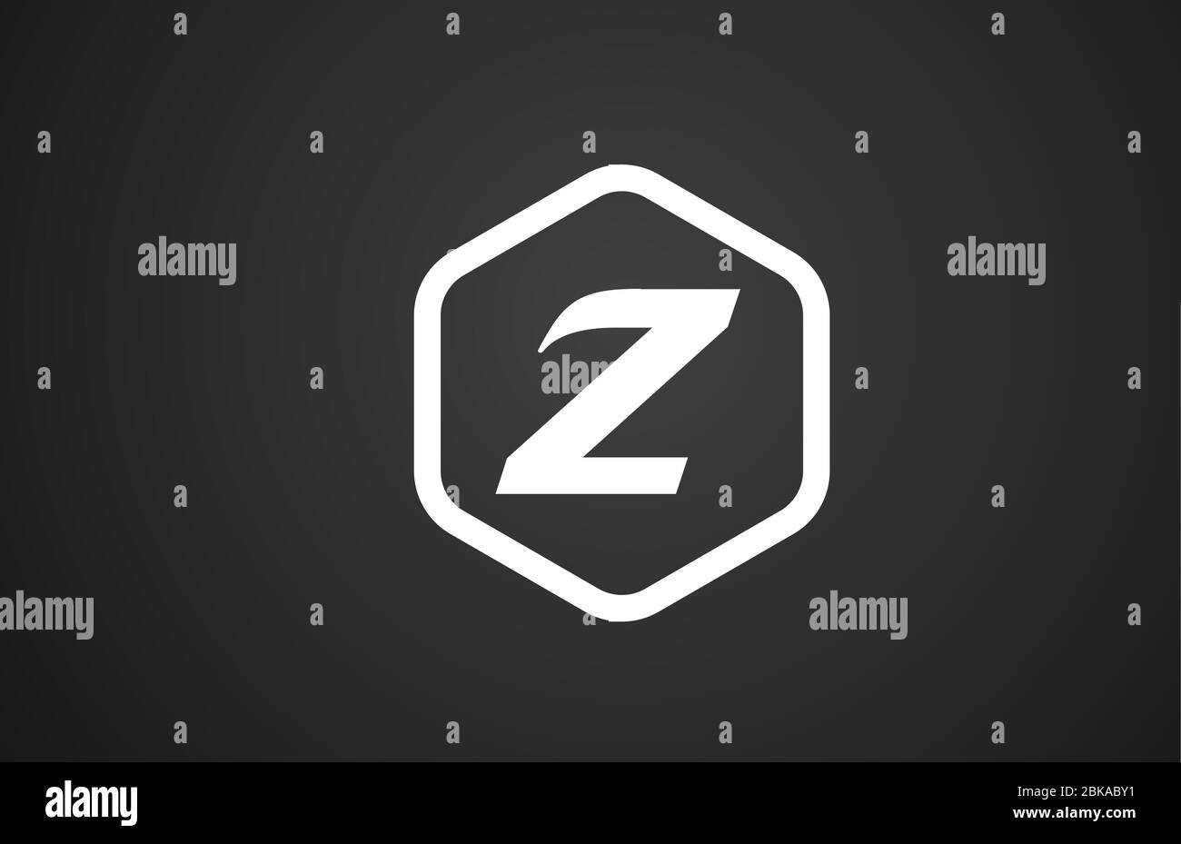 Z black and white alphabet letter logo icon design with rhombus for ...