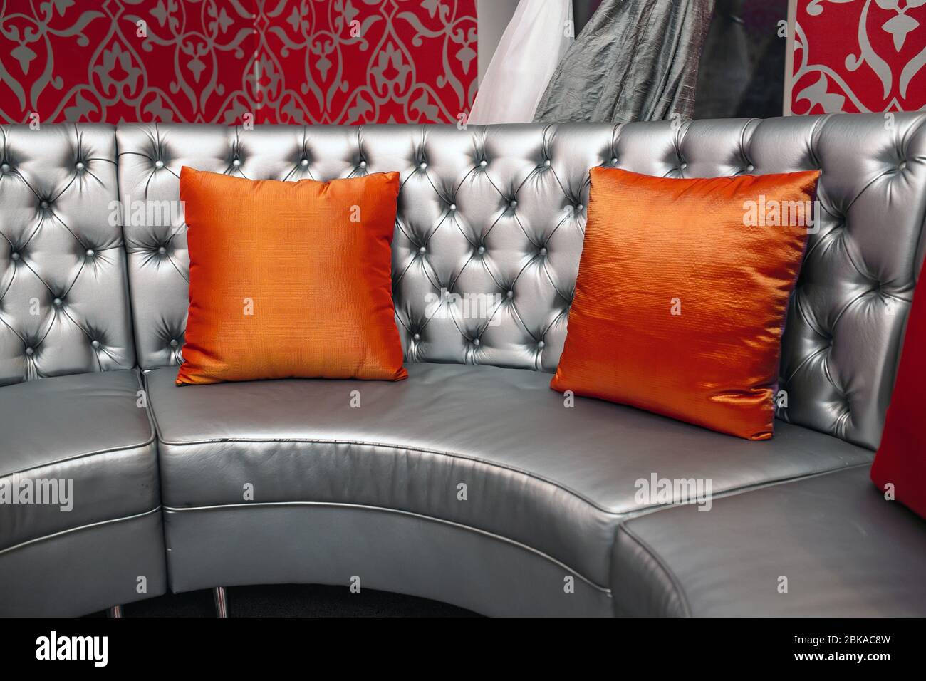 gray leather pillows